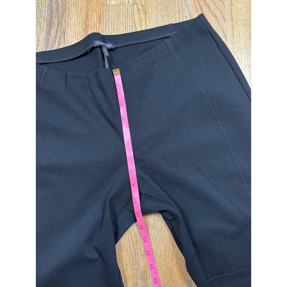 Eileen Fisher Ponte Knit Pull On Pants Women's Sz Large Black Stretch Made USA - Picture 8 of 9